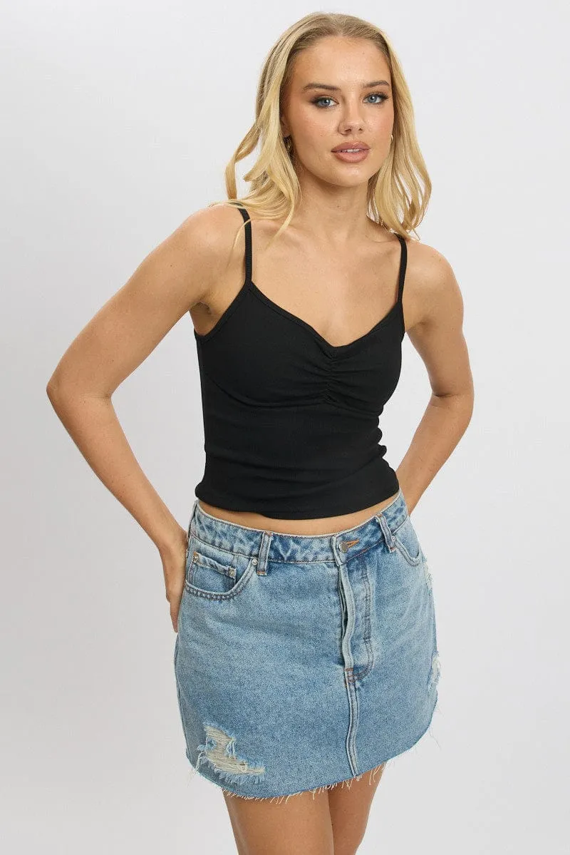 Black Singlet Top Round Neck sold by Ally Fashion