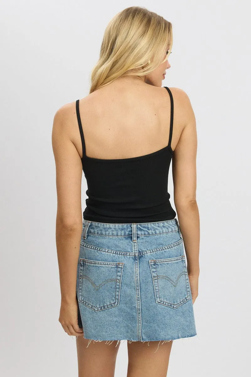 Black Singlet Top Round Neck sold by Ally Fashion product image thumbnail 5