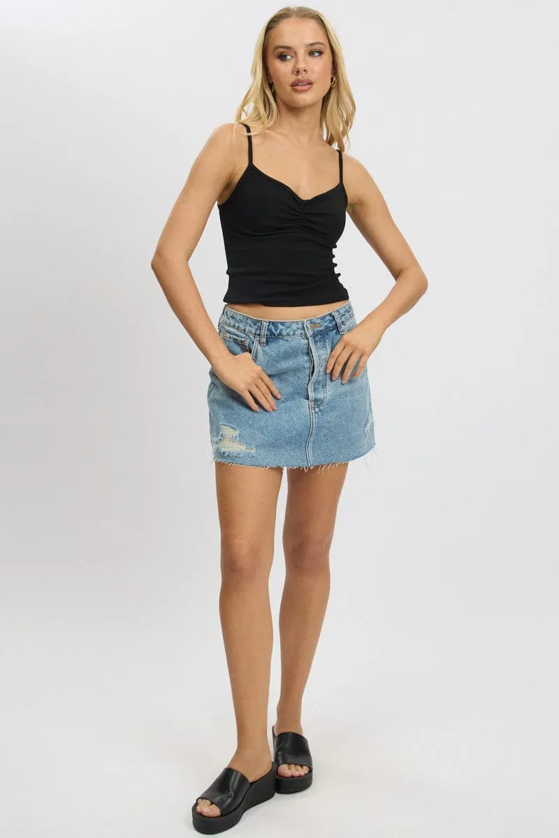 Black Singlet Top Round Neck sold by Ally Fashion product image thumbnail 2