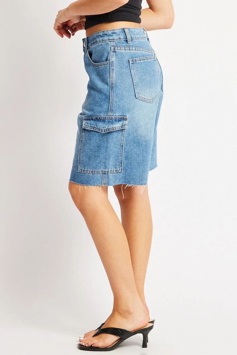 Denim Relaxed Shorts sold by Ally Fashion product image thumbnail 4