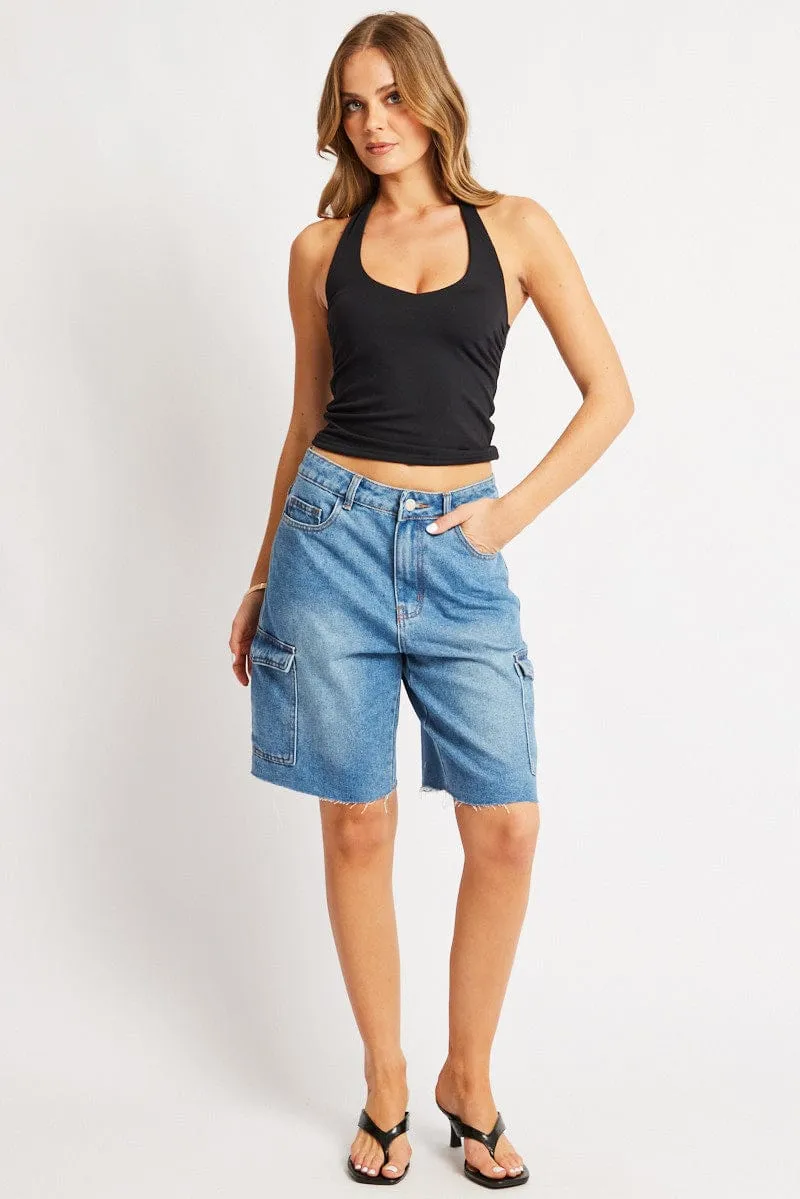 Denim Relaxed Shorts sold by Ally Fashion product image thumbnail 2