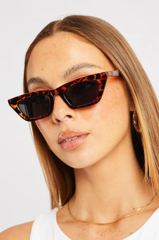Brown Animal Print Cat Eye Sunglasses sold by Ally Fashion
