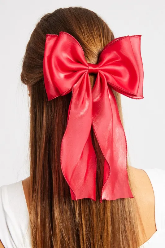 Red Organza Hair Bow sold by Ally Fashion