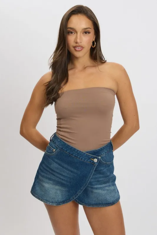Brown Supersoft Bandeau Top sold by Ally Fashion