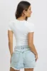 White Bodysuit Short Sleeve Crew Neck Supersoft sold by Ally Fashion