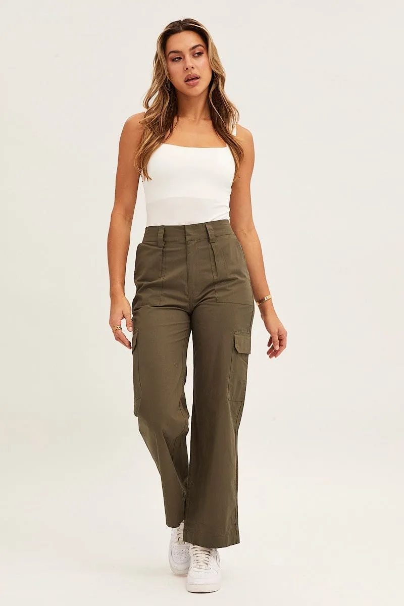 Green Cargo Pants High Rise sold by Ally Fashion product image thumbnail 3