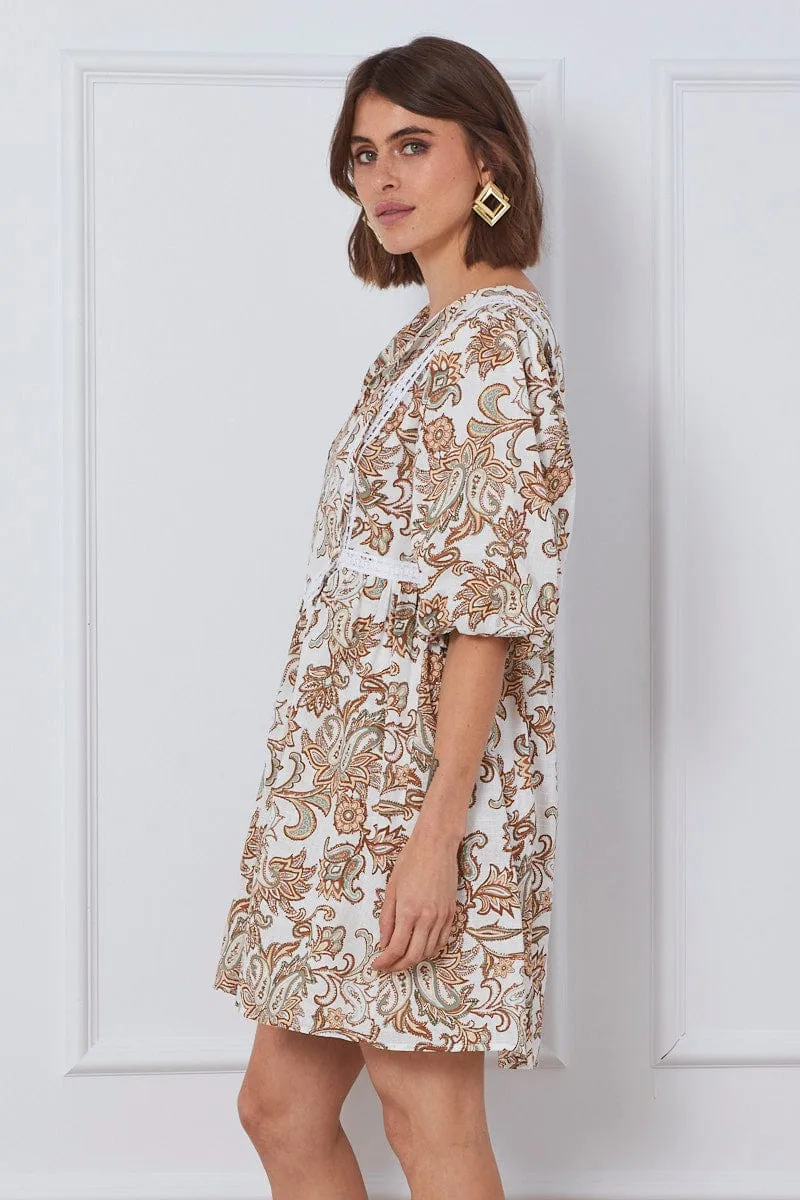 Print Mini Dress Short Sleeve Relaxed sold by Ally Fashion product image thumbnail 4