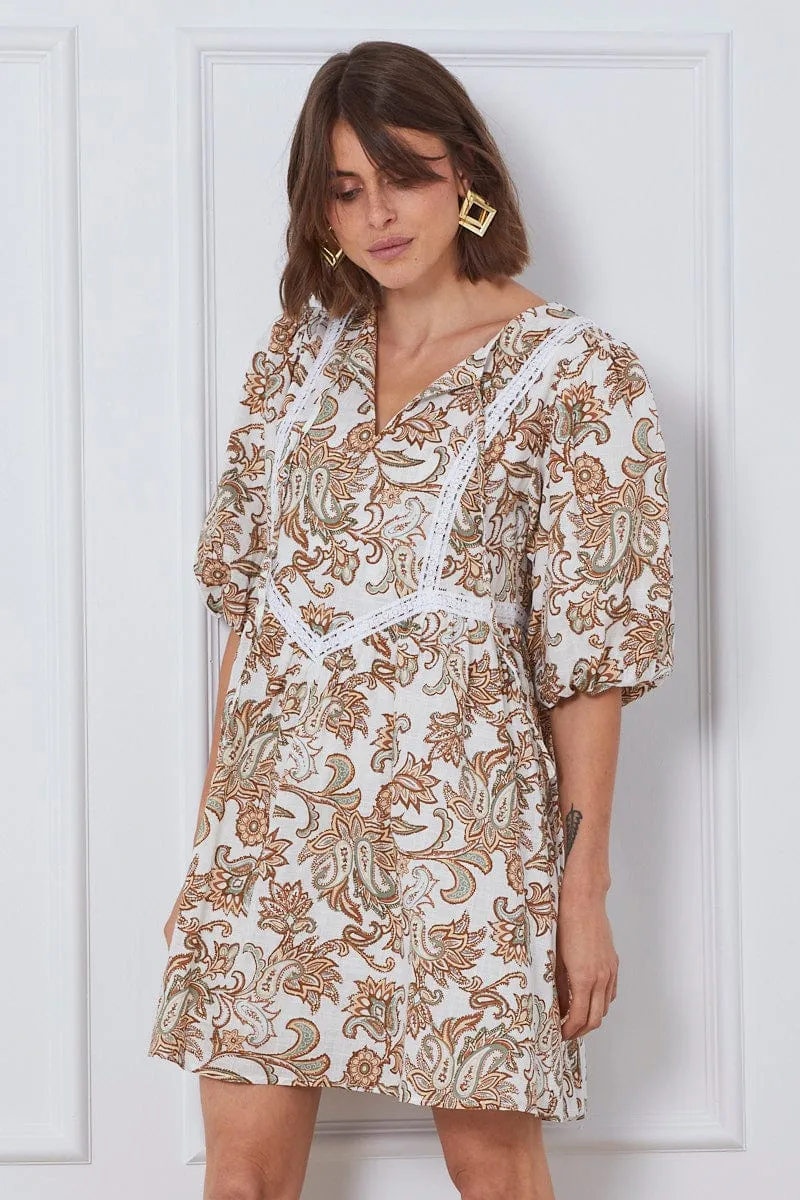 Print Mini Dress Short Sleeve Relaxed sold by Ally Fashion product image thumbnail 3