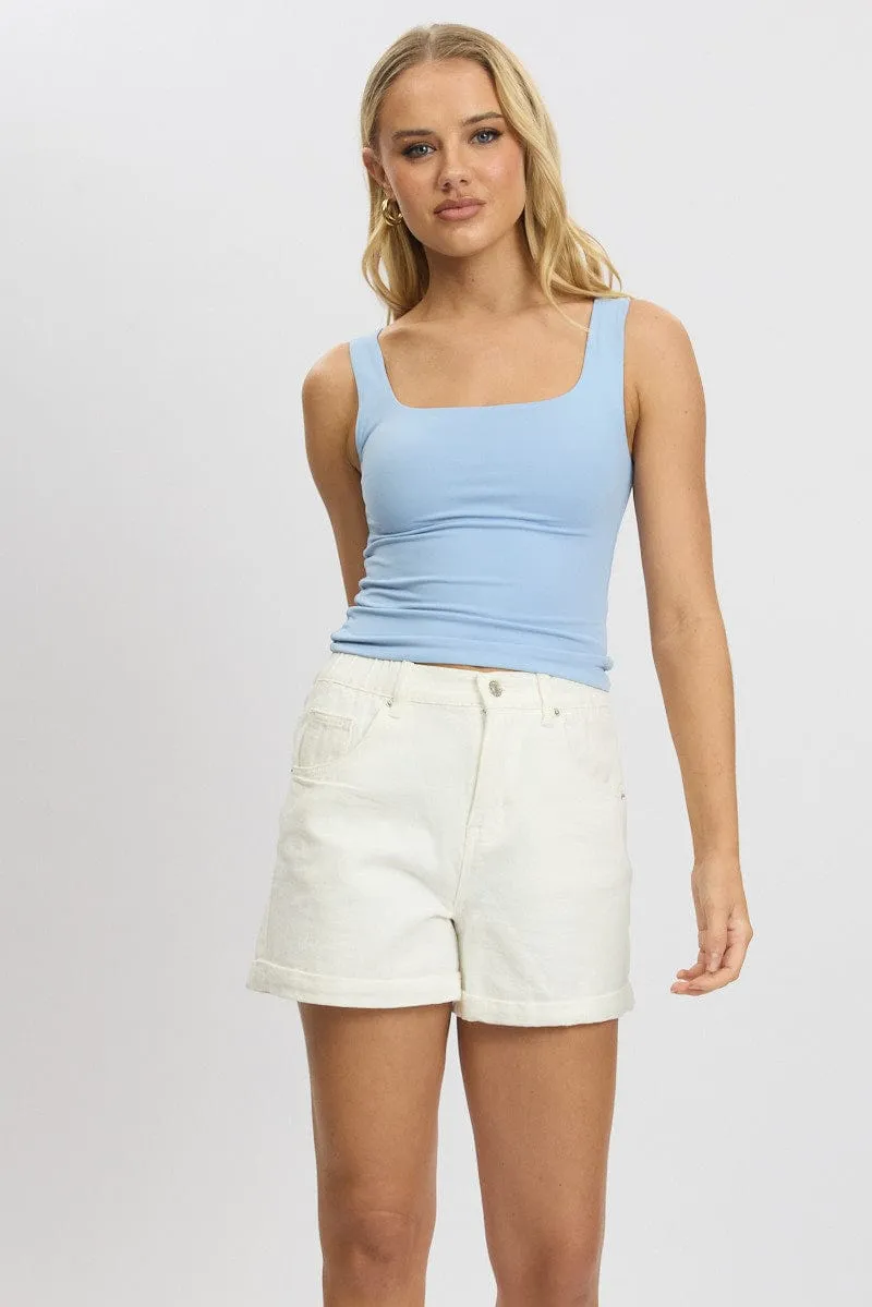 Blue Tank Top Sleeveless Supersoft sold by Ally Fashion product image thumbnail 3