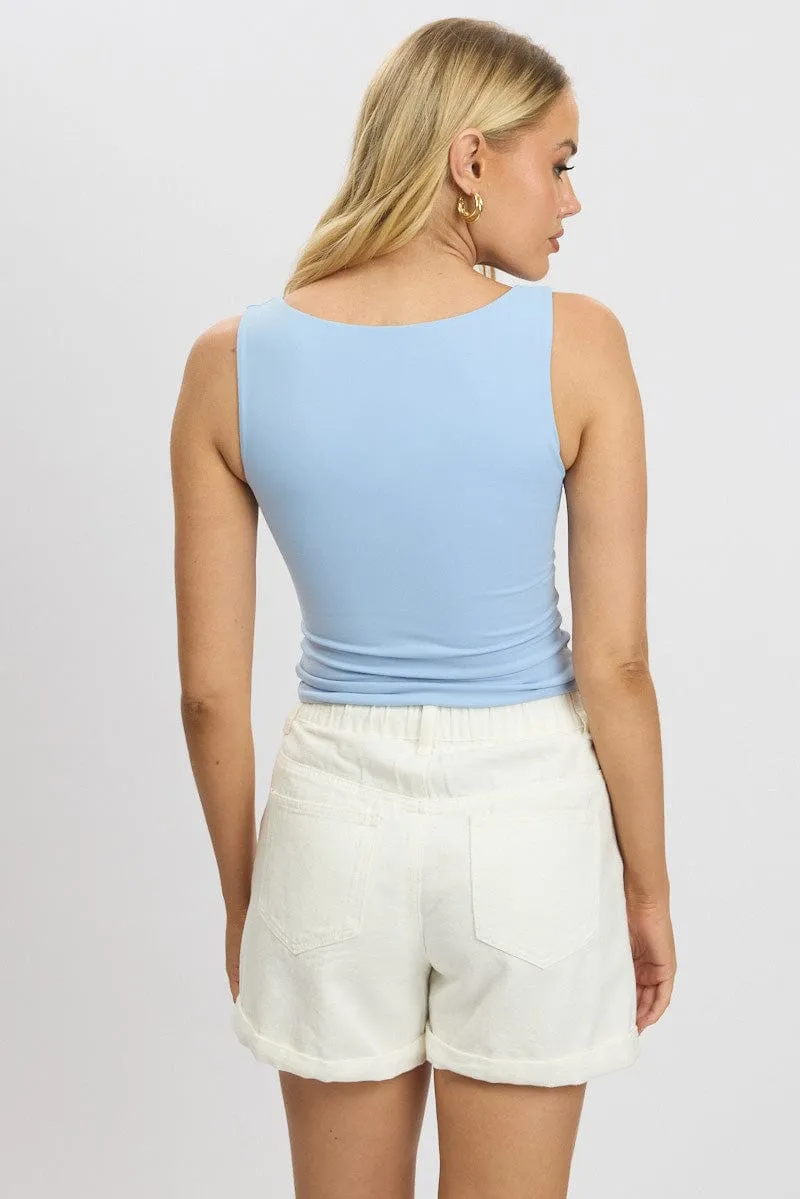 Blue Tank Top Sleeveless Supersoft sold by Ally Fashion product image thumbnail 5