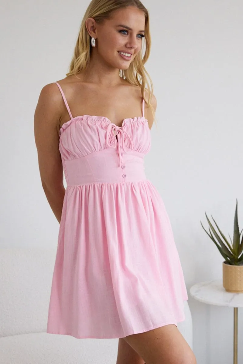 Pink Fit And Flare Dress Mini sold by Ally Fashion product image thumbnail 4