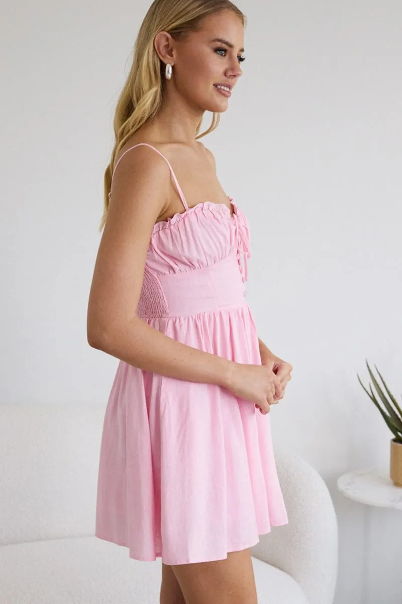Pink Fit And Flare Dress Mini sold by Ally Fashion product image thumbnail 2