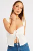 White Tie Up Top Sleeveless sold by Ally Fashion