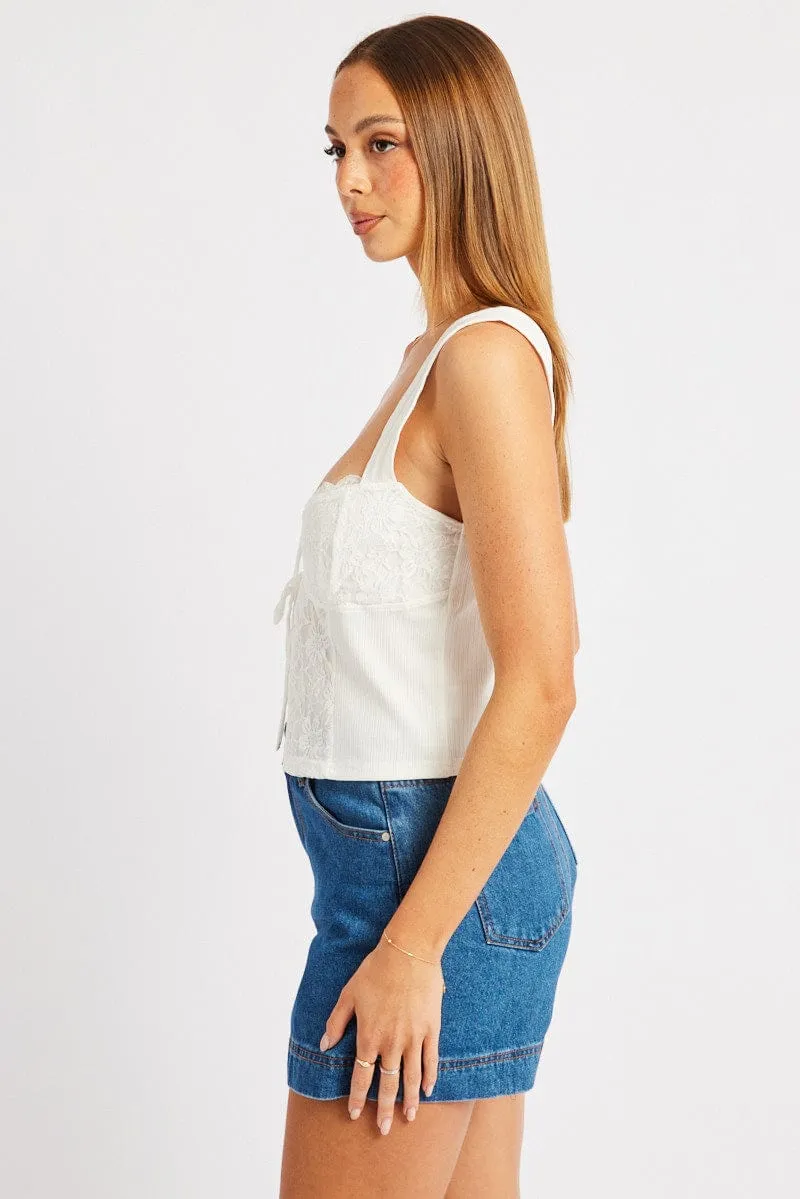 White Tie Up Top Sleeveless sold by Ally Fashion product image thumbnail 4