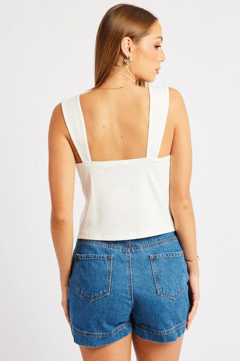 White Tie Up Top Sleeveless sold by Ally Fashion product image thumbnail 5