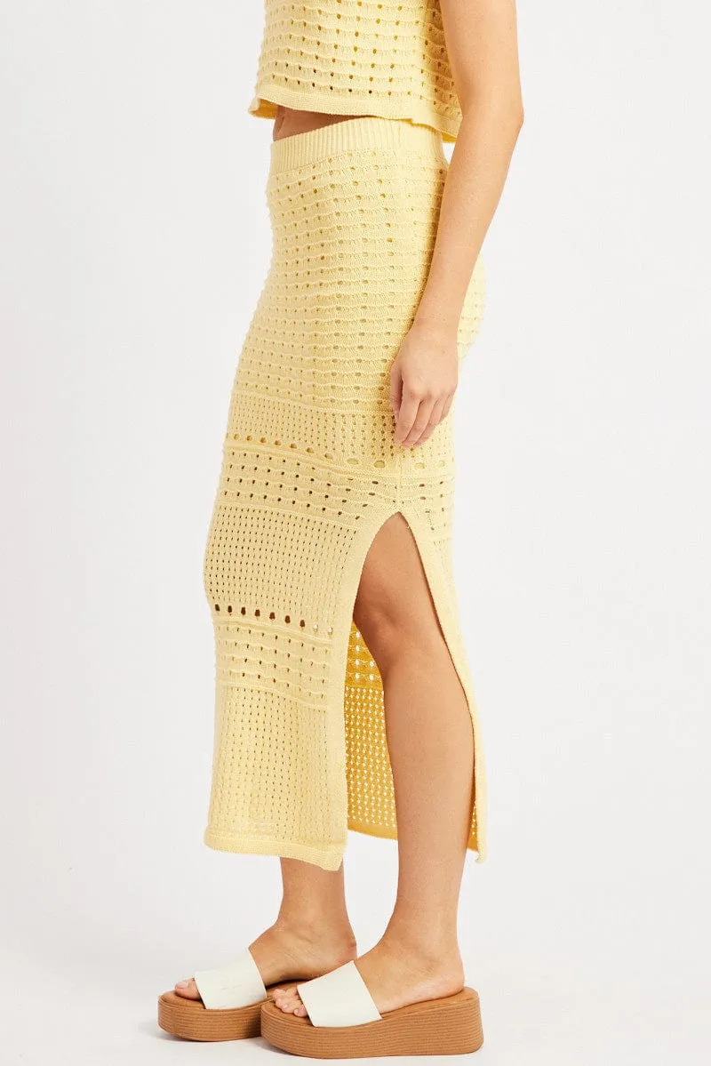Yellow Crochet Skirt High Rise Maxi sold by Ally Fashion product image thumbnail 4