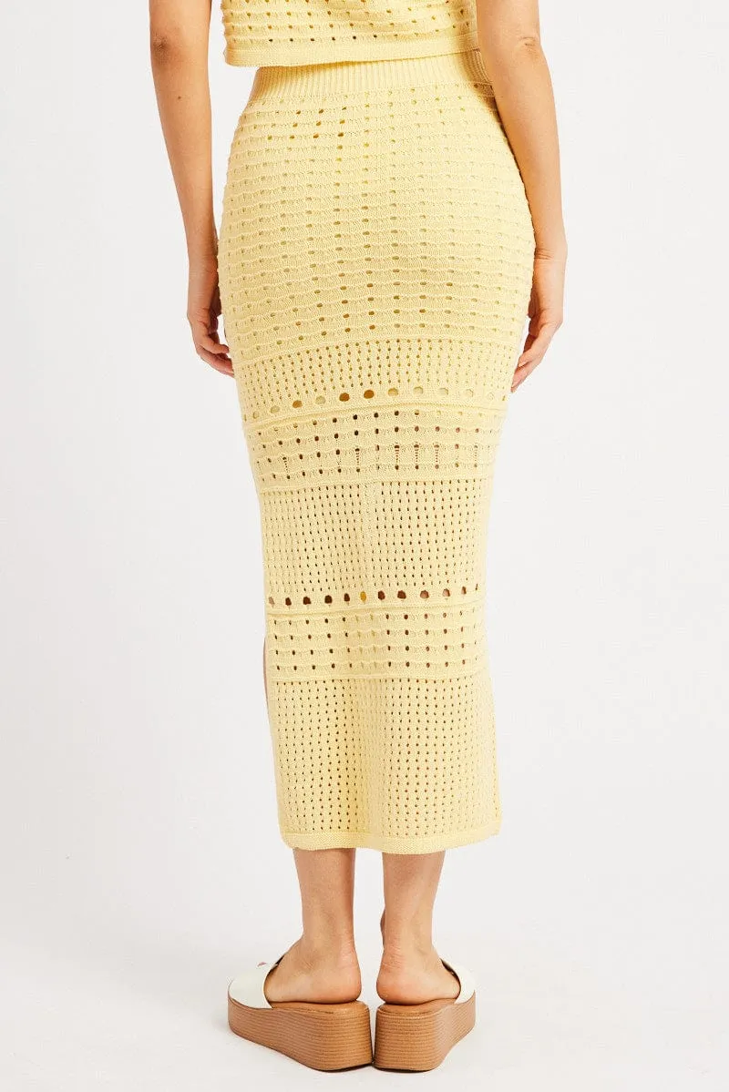 Yellow Crochet Skirt High Rise Maxi sold by Ally Fashion product image thumbnail 5