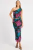 Multi Floral Mesh Skirt Elasticated Picot Trim Midaxi sold by Ally Fashion