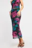 Multi Floral Mesh Skirt Elasticated Picot Trim Midaxi sold by Ally Fashion