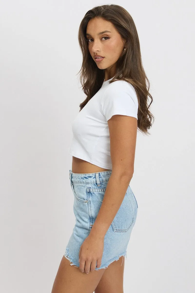 White Graphic Tee Short Sleeve sold by Ally Fashion product image thumbnail 4