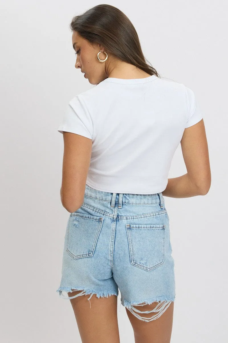 White Graphic Tee Short Sleeve sold by Ally Fashion product image thumbnail 5