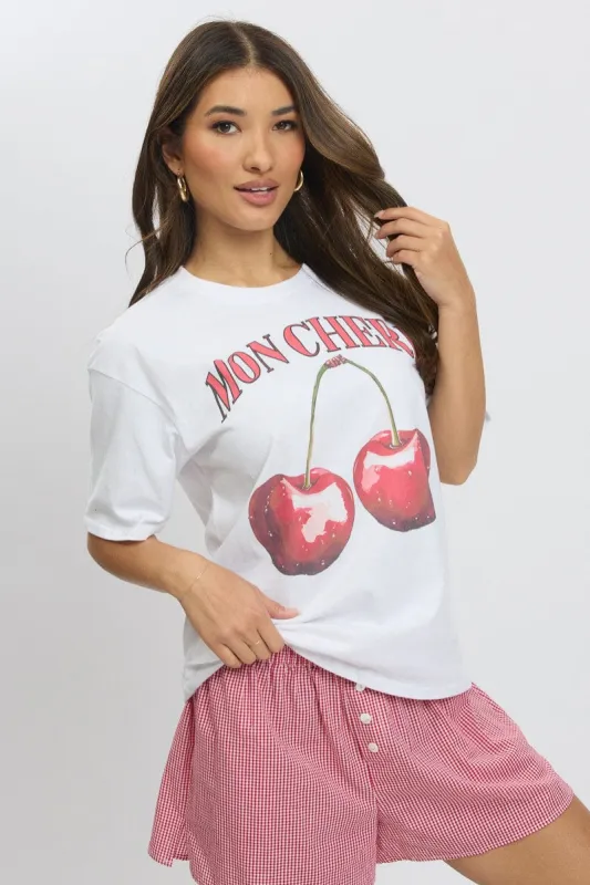 White Graphic Tee Short Sleeve sold by Ally Fashion