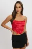 Red Satin Cowl Cami Top sold by Ally Fashion