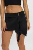 Black Mini Skort Skirt Mid Rise Buckle Detail High Low sold by Ally Fashion