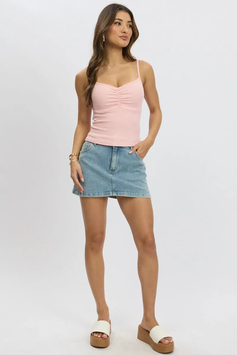 Pink Singlet Top Round Neck sold by Ally Fashion product image thumbnail 2