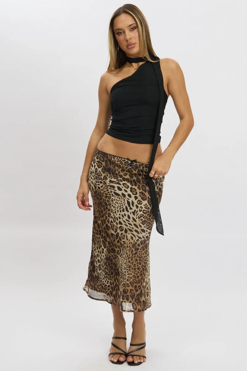 Black One Shoulder Top Sleeveless Mesh sold by Ally Fashion product image thumbnail 2