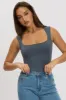 Blue Supersoft Bodysuit Scoop Neck sold by Ally Fashion