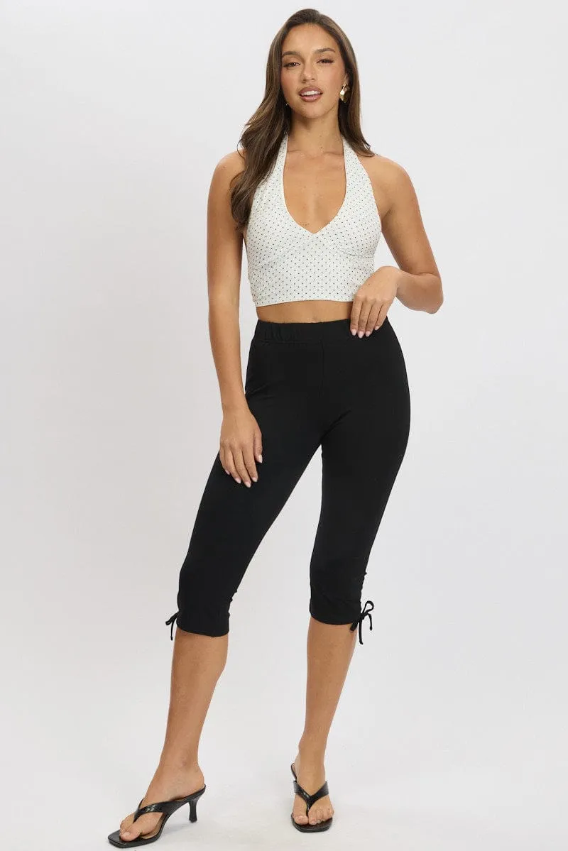 White Polka Dot Halter Neck Top Tie Back Mesh sold by Ally Fashion product image thumbnail 3