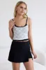 Black Mini Skort Skirt Mid Rise Tailored Lined sold by Ally Fashion