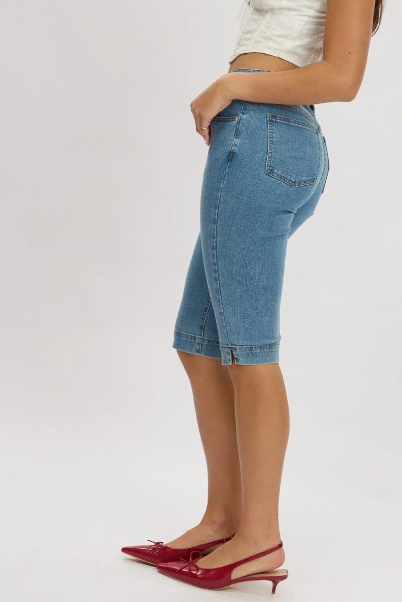 Denim Capri Jeans Mid Rise sold by Ally Fashion product image thumbnail 4