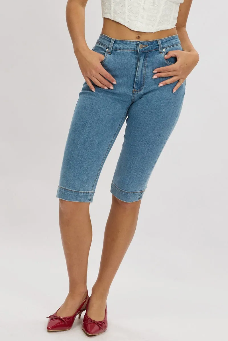 Denim Capri Jeans Mid Rise sold by Ally Fashion product image thumbnail 2