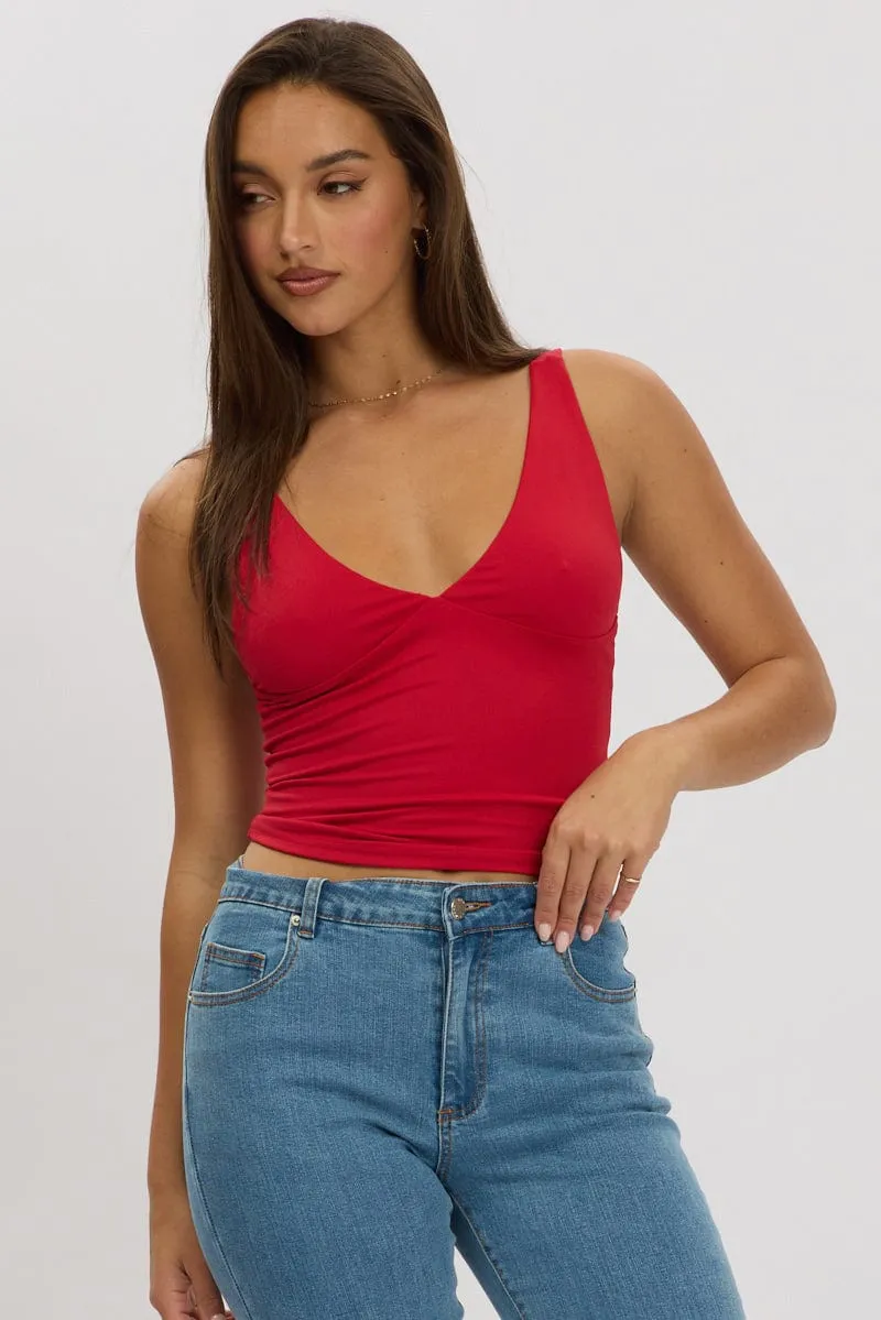 Red Tank Top Supersoft sold by Ally Fashion product image thumbnail 3