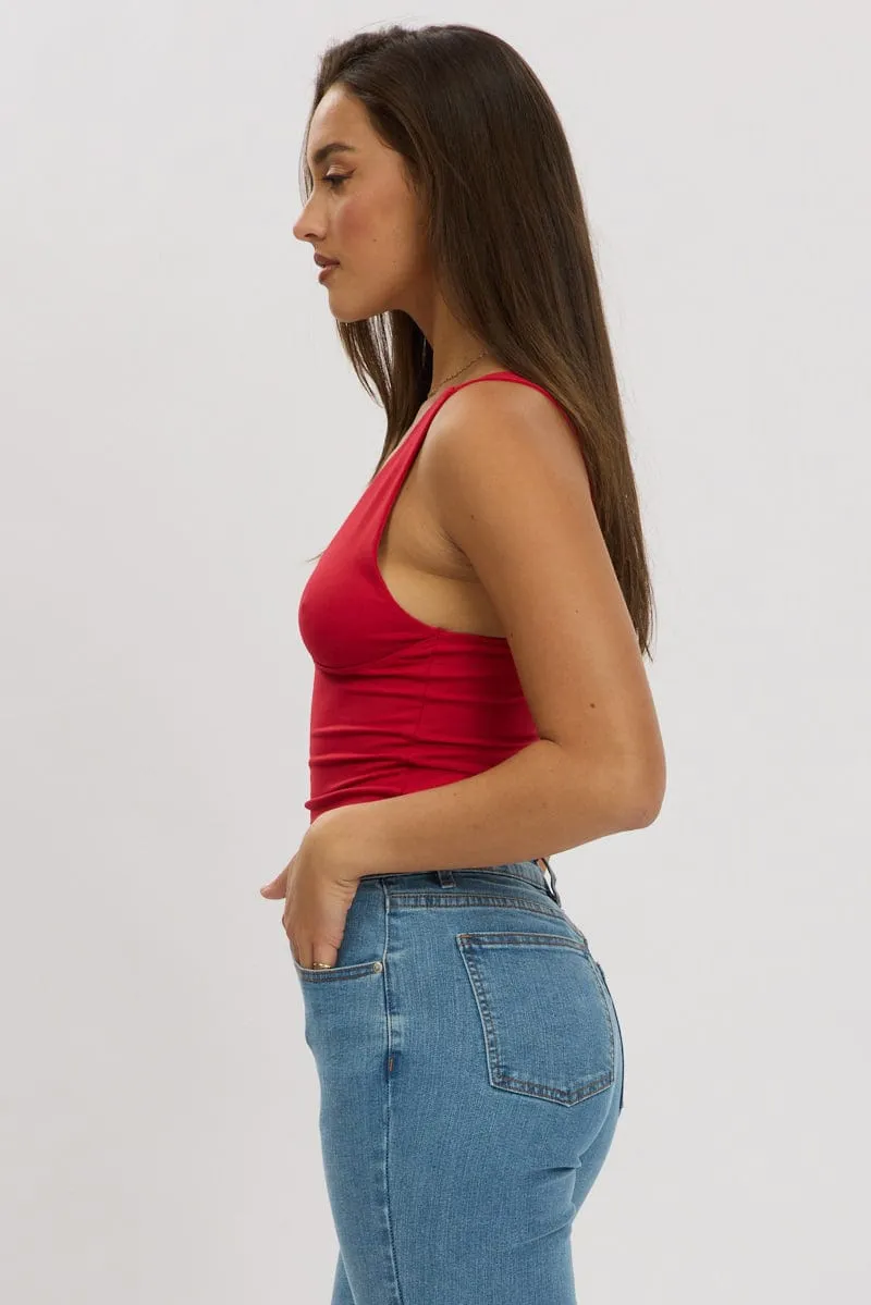 Red Tank Top Supersoft sold by Ally Fashion product image thumbnail 4