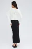 Black Midi Skirt High Rise Textured Jersey sold by Ally Fashion