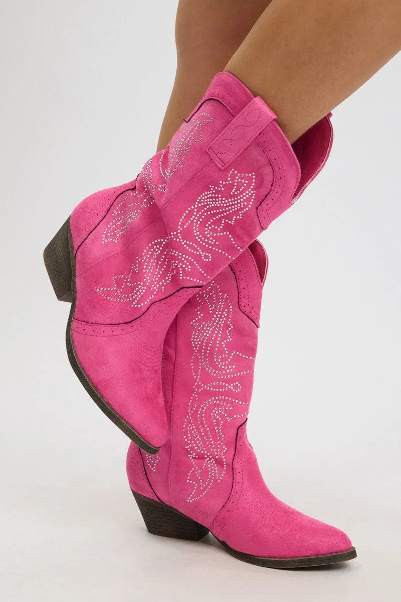 Pink Cowboy Boots sold by Ally Fashion product image thumbnail 2