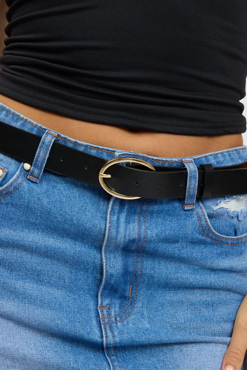 Black Oval Buckle Belts sold by Ally Fashion product image thumbnail 2