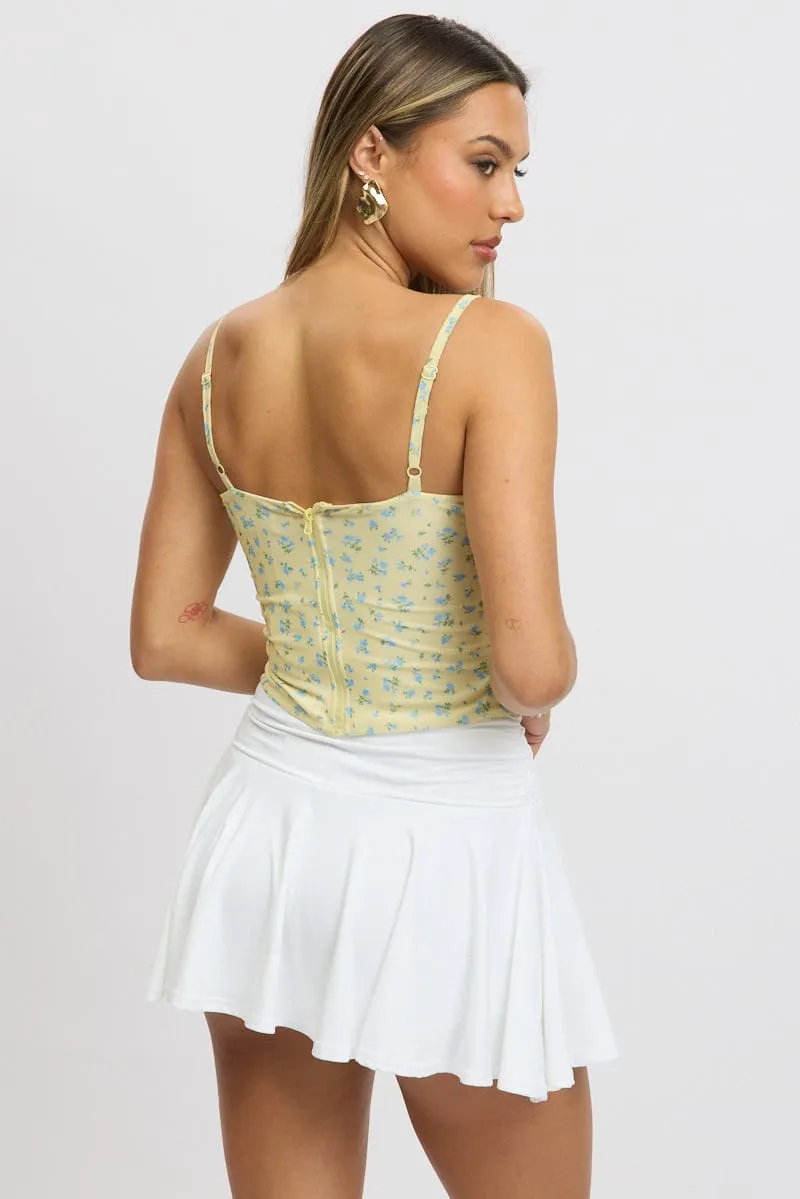Yellow Ditsy Mesh Singlet Top sold by Ally Fashion product image thumbnail 5