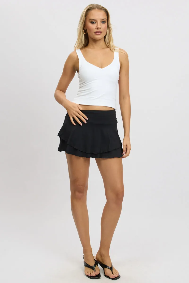 Black Supersoft Skort Skirt High Rise Layered Lined sold by Ally Fashion product image thumbnail 3