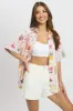 Pink Abstract Relaxed Shirt Short Sleeve sold by Ally Fashion