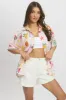 Pink Abstract Relaxed Shirt Short Sleeve sold by Ally Fashion