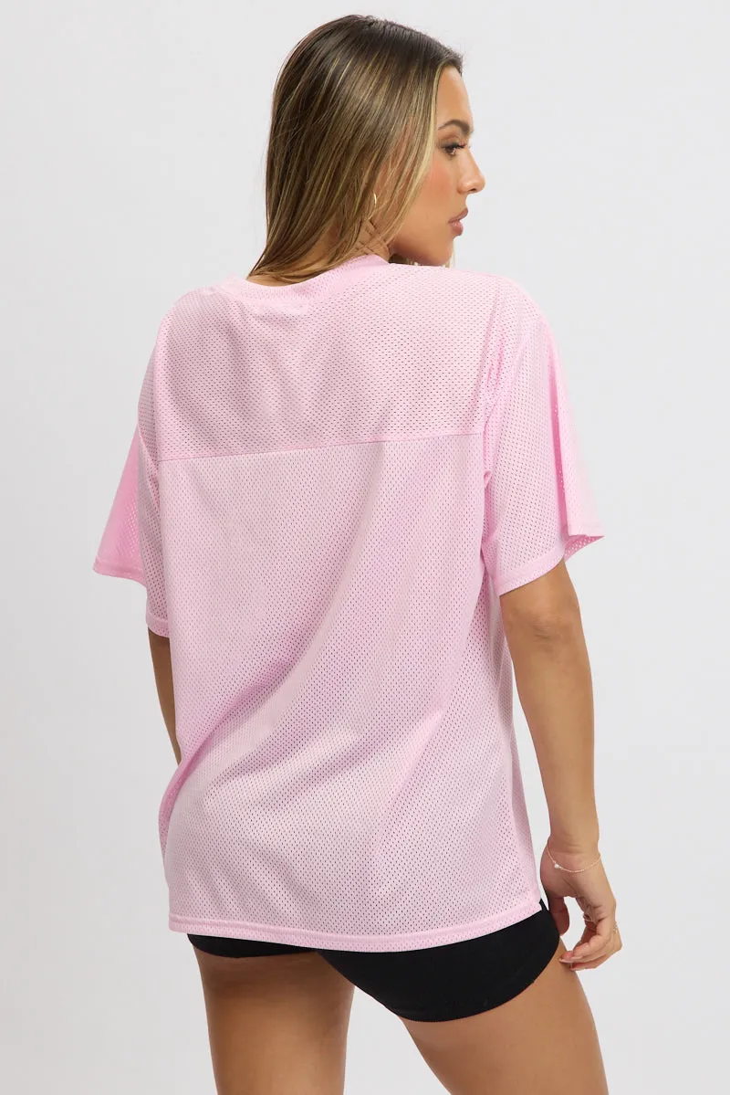 Pink Sports Tee Short Sleeve sold by Ally Fashion product image thumbnail 5