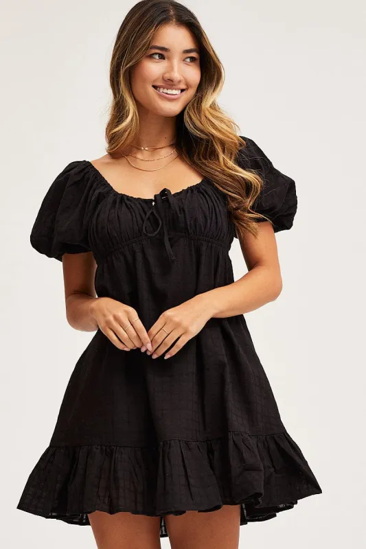 Black Skater Dress Short Sleeve Mini sold by Ally Fashion