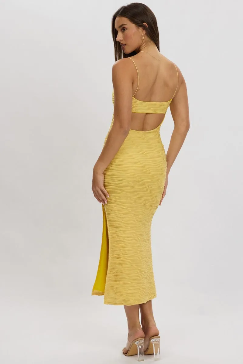 Yellow Bodycon Dress Sleeveless Midi sold by Ally Fashion product image thumbnail 5