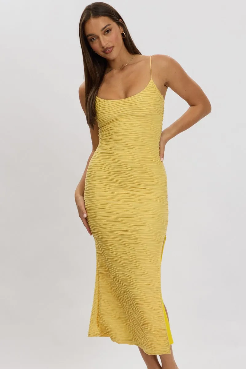 Yellow Bodycon Dress Sleeveless Midi sold by Ally Fashion product image thumbnail 2
