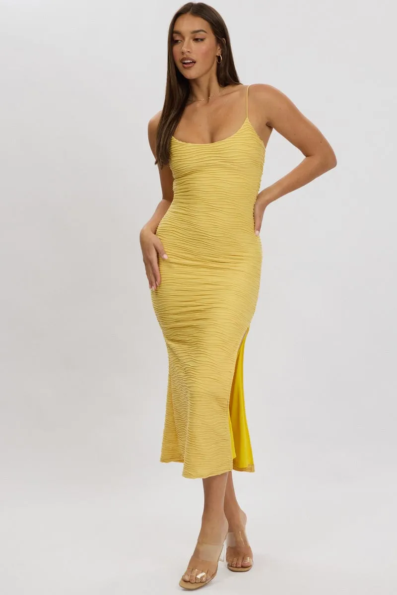 Yellow Bodycon Dress Sleeveless Midi sold by Ally Fashion product image thumbnail 3