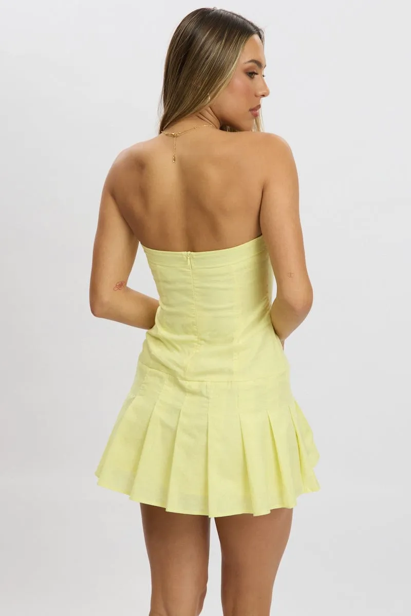 Yellow Strapless Mini Dress sold by Ally Fashion product image thumbnail 5